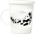 fehér tea csésze kerámia szitával Panda minta