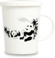 fehér tea csésze kerámia szitával Panda minta