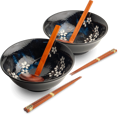 Anemone Blue porcelán ramen tálkészlet 21cm