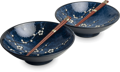 Tálkészlet Hana kék 24,5cm pálcikákkal 2 személyre EDO JAPAN