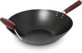 Wok serpenyő szén 36cm fogantyúval