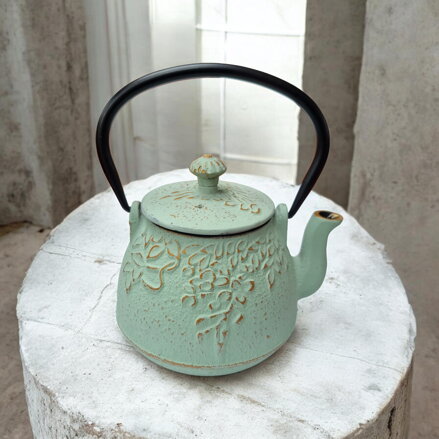 Öntöttvas teáskanna Sakura, menta (0,6 l)