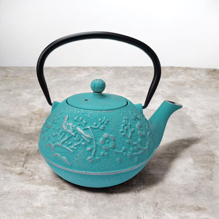 Öntöttvas teáskanna Sakura, türkiz (0,7 l)