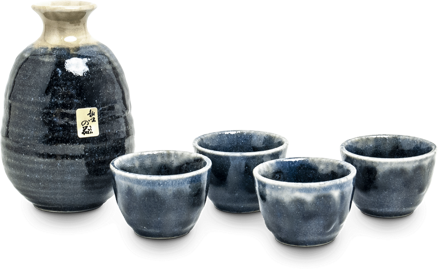Sake szett kék (4 személyre) EDO JAPAN