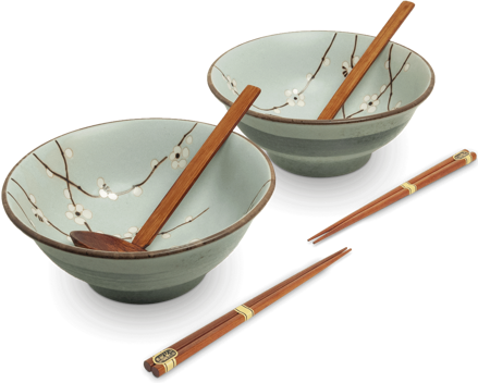 Ramen 2 tálból álló szett szakura motívummal 22cm EDO JAPAN