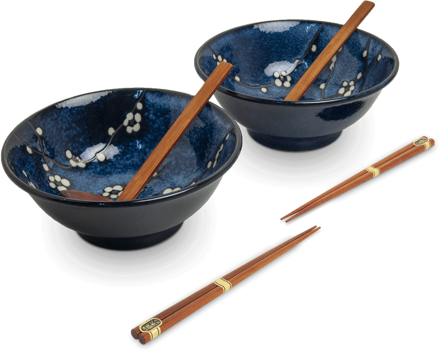 Tálkészlet Hana kék 22cm-es tálak 2 személyre EDO JAPAN