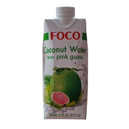 Kókuszvíz rózsaszín guavapürével 100% 500ml