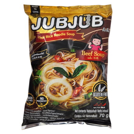Gluténmentes instant rizstészta JUBJUB marhahúsos 70g