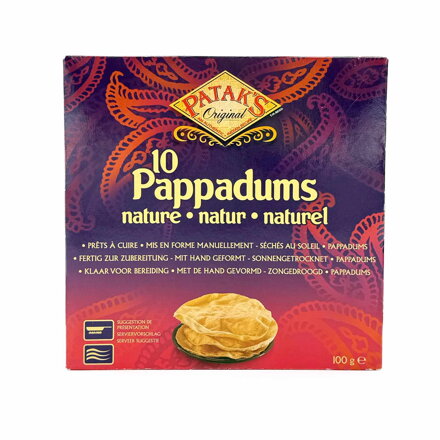 Papadum indiai lepénykenyér natúr PATAKS 100g