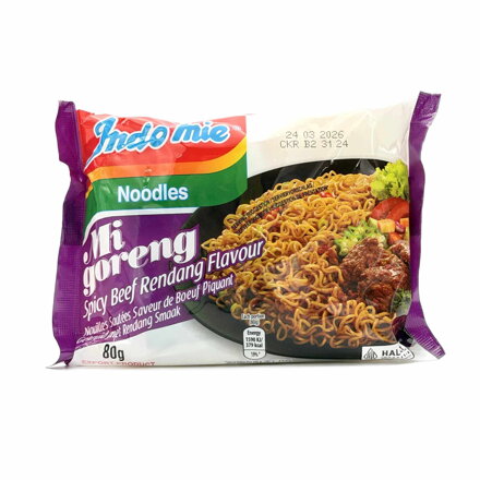 Indomie csípős marha Rendang Mi Goreng tészta 80g