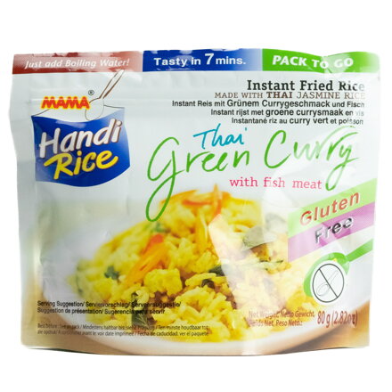 Rizs halhússal zöld curryvel MAMA 80g