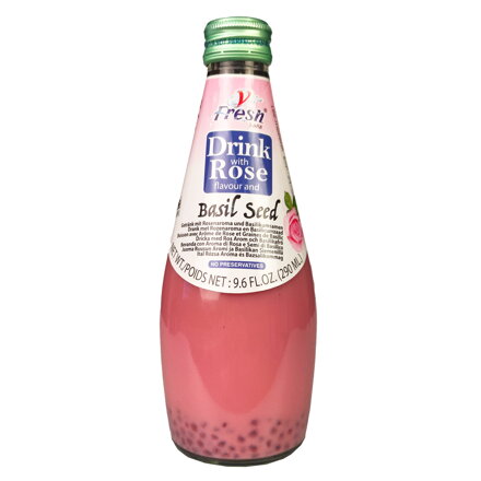 V-Fresh rózsa és bazsalikommag ital 290ml