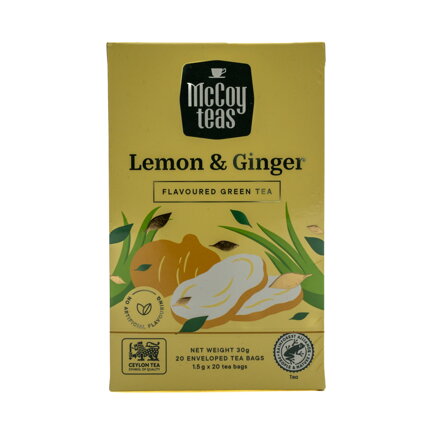 Citrom és gyömbér ízesítésű zöld tea 30g (1,5g x 20 db)