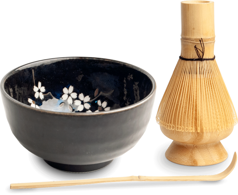Porcelán Matcha készlet Blue 4 részes