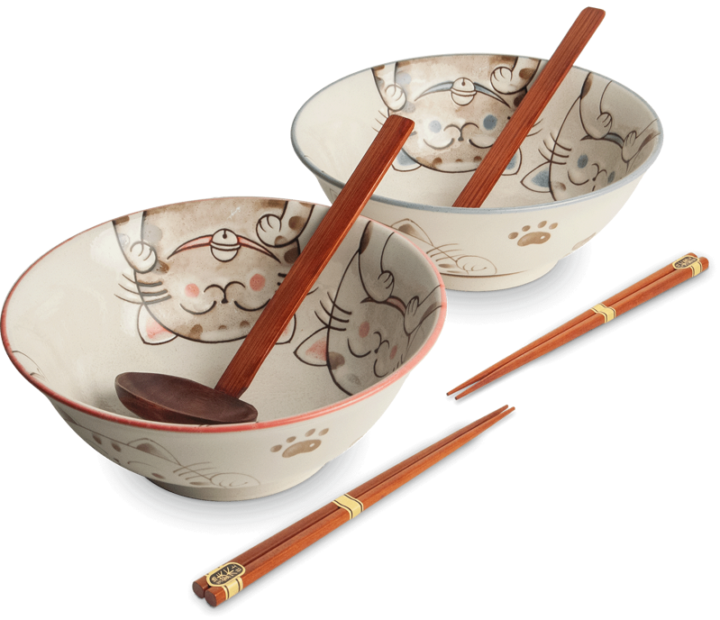 Ramen 2 tálból álló készlet három macska 20,5cm Ramen 2 tálból álló készlet három macska 20,5cm