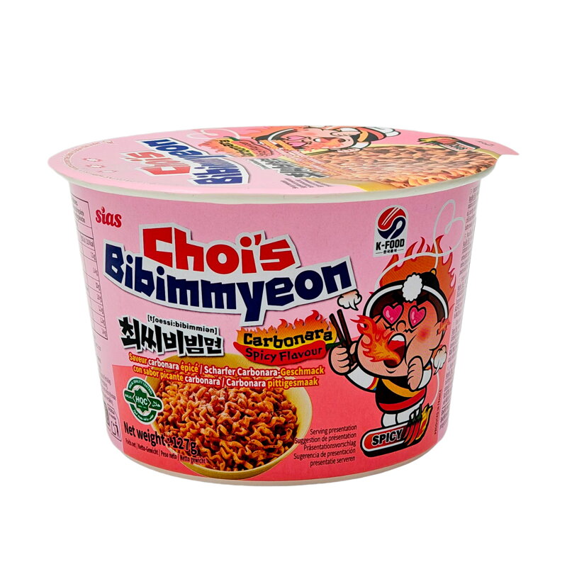 Csípős Carbonara tészta cup Chois Bibimmyeon 127g