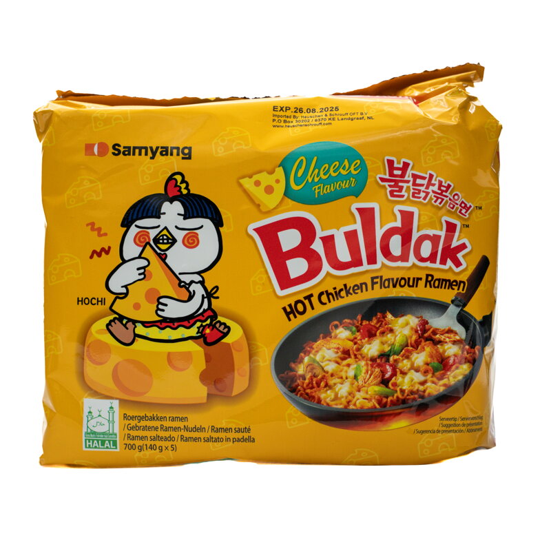 SY Buldak csípős csirkés sajtos tészta MULTIPACK 5x140g